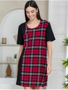 Домашняя туника из фланели Mia-Amore Mr&Mrs SMITH 5101 красно-черный, Цвет: красно-черный, Размеры: 3XL, изображение 4