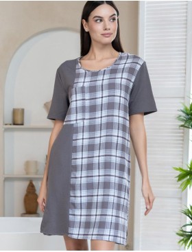 Домашняя туника из фланели Mia-Amore Mr&Mrs SMITH 5101 серо-голубой, Цвет: серо-голубой, Размеры: M, изображение 4