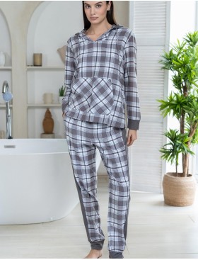 Комплект из хлопковой фланели Mia-Amore Mr&Mrs SMITH 5105 серо-голубой, Цвет: серо-голубой, Размеры: M