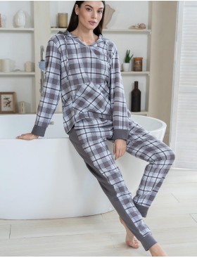 Комплект из хлопковой фланели Mia-Amore Mr&Mrs SMITH 5105 серо-голубой, Цвет: серо-голубой, Размеры: M, изображение 3