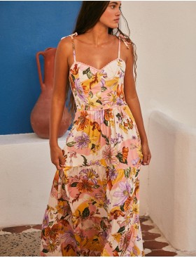 Длинный сарафан Agua Bendita 12801 SUZIE VITREO, Цвет: белый, Размеры: L, изображение 4