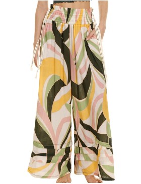 Широкие брюки из хлопка Agua Bendita 12803 TATUM VITREO, Цвет: белый, Размеры: L, изображение 2