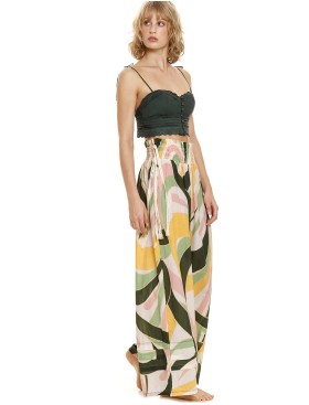 Широкие брюки из хлопка Agua Bendita 12803 TATUM VITREO, Цвет: белый, Размеры: L, изображение 4