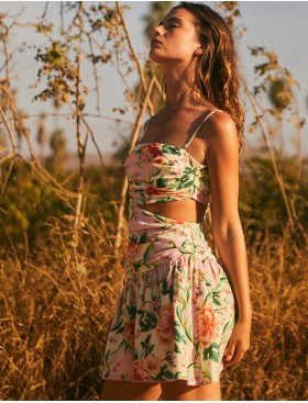 Платье с цветочным принтом Agua Bendita 13164 CADE KORIN, Цвет: розовый, Размеры: L, изображение 2