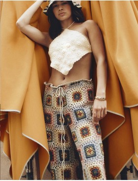 Ажурные пляжные брюки Agua Bendita 15191 ROOTS HARVEST, Цвет: белый, Размеры: M