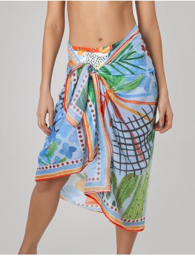 Пляжное парео Agua Bendita 5797 MARINE GOA, Цвет: голубой, Размеры: UN