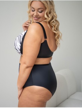 Высокие плавки Kris Line TROPEA briefs high waist, Цвет: черный+белый, Размеры: 2XL, изображение 3