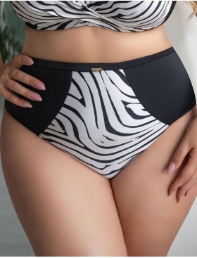 Высокие плавки Kris Line TROPEA briefs high waist, Цвет: черный+белый, Размеры: 2XL