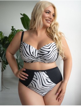 Высокие плавки Kris Line TROPEA briefs high waist, Цвет: черный+белый, Размеры: 2XL, изображение 4