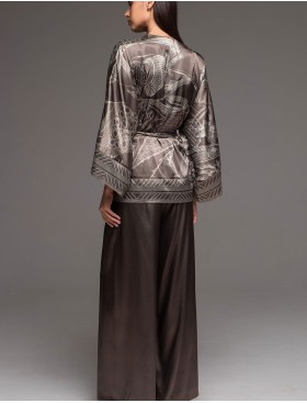 Шёлковый комплект-тройка Mia-Amore AISHA 4315, Цвет: шоколад, Размеры: 5XL, изображение 5