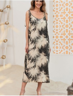 Длинный сарафан Mia-Amore BORA-BORA 5515, Цвет: бежевый+черный, Размеры: L, изображение 3