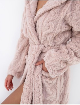Банный халат с капюшоном Sensis GIULIA, Цвет: розовый, Размеры: S, изображение 4