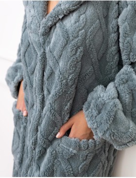 Тёплый халат на пуговицах Sensis GRETHEN, Цвет: изумрудный, Размеры: S/M, изображение 4