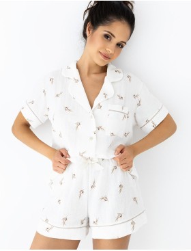 Хлопковая пижама с шортами Sensis NASTIA, Цвет: белый, Размеры: L