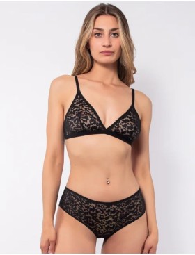 Комплект Sielei ANIMALIER 7736+7735 триангул + слипы nero, Цвет: nero (черный), Размеры: 90B