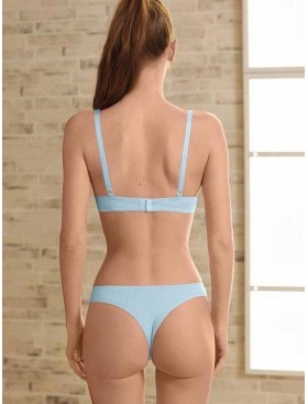 Комплект Sielei HAPPY COLORS 14567 балконет + бразилиана celeste, Цвет: celeste (голубой), Размеры: 80B, изображение 2