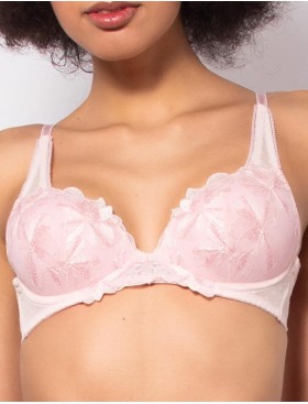 Комплект Sielei LACE PLUMETIS 77427 балконет + бразилиана cipria, Цвет: cipria (пудровый), Размеры: 75B, изображение 2