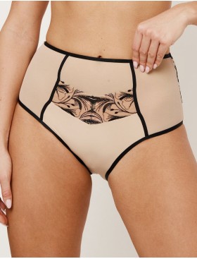 Трусы высокие Subtille REBECCA BEIGE/BLACK hight-waist, Цвет: бежевый+черный, Размеры: M