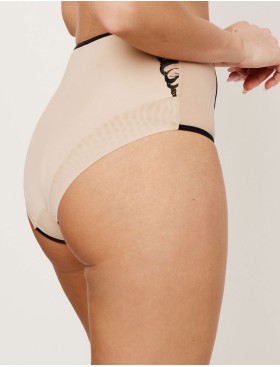 Трусы высокие Subtille REBECCA BEIGE/BLACK hight-waist, Цвет: бежевый+черный, Размеры: M, изображение 2