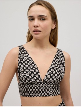 Пляжный топ Ysabel Mora ISLA DE SAL 86108, Цвет: чёрный/белый, Размеры: M