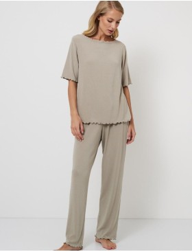 Домашний костюм с брюками Aruelle CALLIE SET, Цвет: серо-бежевый, Размеры: L, изображение 2