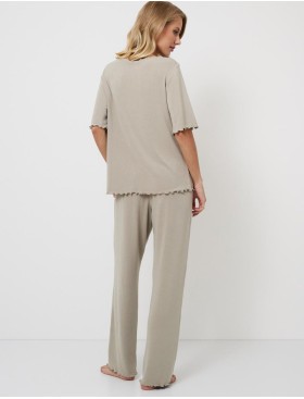 Домашний костюм с брюками Aruelle CALLIE SET, Цвет: серо-бежевый, Размеры: L, изображение 3