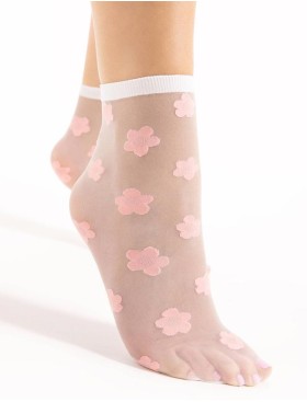 Носки с цветочным узором Fiore 1159/G JODIE 20 den шампань/розовый, Цвет: шампань/розовый, Размеры: UN