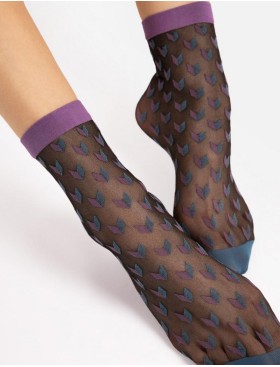 Носки с узором Fiore 1176/G DIZZY 20 den чёрный/синий, Цвет: чёрный/синий, Размеры: UN