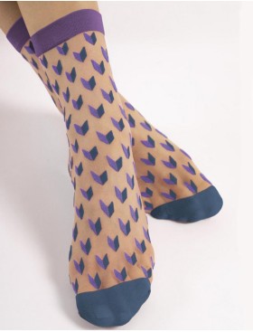 Носки с узором Fiore 1176/G DIZZY 20 den телесный/синий, Цвет: телесный/синий, Размеры: UN
