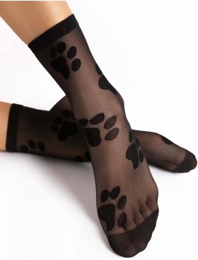 Носки с узором Fiore 1192/G PAWPAW 20 den чёрный, Цвет: чёрный, Размеры: UN