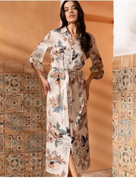 Рубашка-халат на пуговицах Mia-Amore IVIAN 5429, Цвет: пудра, Размеры: 3XL, изображение 3