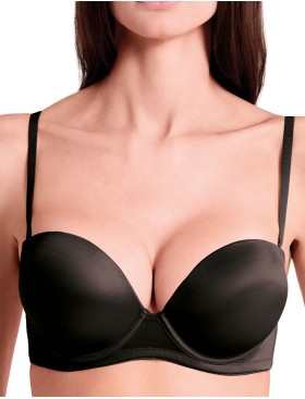 Бюстгальтер супер пуш-ап Lormar Double Extra ULTRASHINE nero, Цвет: nero (черный), Размеры: 70B, изображение 2