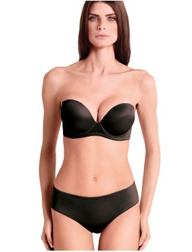 Бюстгальтер супер пуш-ап Lormar Double Extra ULTRASHINE nero, Цвет: nero (черный), Размеры: 70B, изображение 3