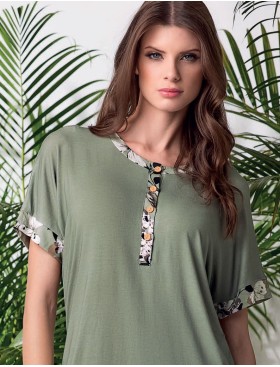 Пижама футболка с шортами Lormar ITACA 652585CO verde army, Цвет: verde army (хаки), Размеры: L, изображение 2