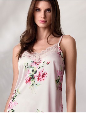 Атласная сорочка с цветами Lormar LOOK 632561CO rosa, Цвет: rosa (розовый), Размеры: M