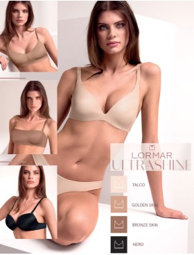 Бюстгальтер супер пуш-ап Lormar Double Extra ULTRASHINE bronze skin, Цвет: bronze skin (кофе), Размеры: 70B, изображение 9