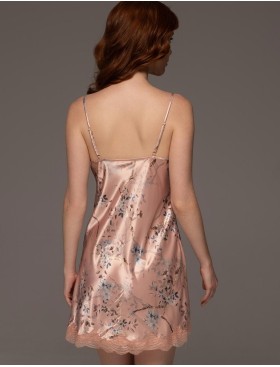 Шёлковая сорочка с кружевом Mia-Amore FIORA 4640, Цвет: персиковый, Размеры: 3XL, изображение 2