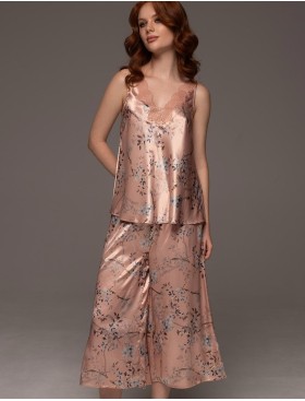 Комплект из топа и укороченных брюк Mia-Amore FIORA 4645, Цвет: персиковый, Размеры: S