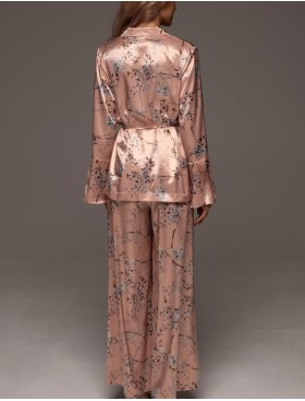 Шёлковая пижама с брюками Mia-Amore FIORA 4646, Цвет: персиковый, Размеры: L, изображение 2