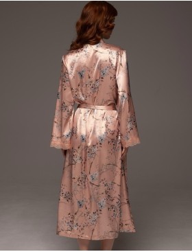 Длинный запашной халат Mia-Amore FIORA 4649, Цвет: персиковый, Размеры: 2XL/3XL, изображение 2