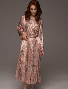 Длинный запашной халат Mia-Amore FIORA 4649, Цвет: персиковый, Размеры: 2XL/3XL, изображение 4