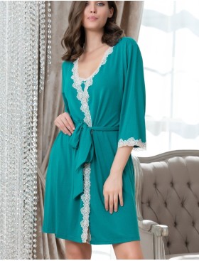 Домашний трикотажный халат Mia-Amore MARIA 1723 бирюза, Цвет: бирюза, Размеры: XS, изображение 3