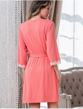 Домашний трикотажный халат Mia-Amore MARIA 1723 коралл, Цвет: коралл, Размеры: L/XL, изображение 2