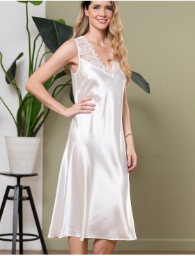 Сорочка шелковая длинная Mia-Amore WHITE SWAN 3558 молочный, Цвет: молочный, Размеры: 3XL, изображение 4