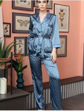 Атласный комплект-тройка Mia-Mella CLEVER 8946 дельфин, Цвет: дельфин, Размеры: 2XL, изображение 3