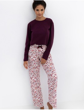 Хлопковая пижама с брюками Sensis HEIDI, Цвет: бордовый, Размеры: L, изображение 2