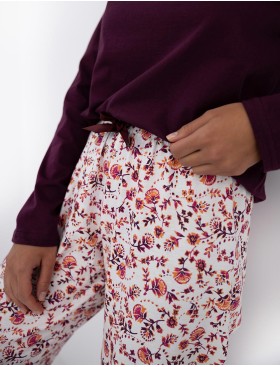 Хлопковая пижама с брюками Sensis HEIDI, Цвет: бордовый, Размеры: L, изображение 3