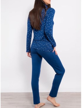 Женская пижама из вискозы Sielei LEAVES LV14 blu, Цвет: blu (синий), Размеры: S, изображение 2