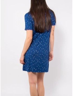 Рубашка-халат из вискозы Sielei LEAVES LV22 blu, Цвет: blu (синий), Размеры: S, изображение 2