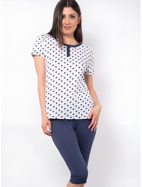 Хлопковая пижама Sielei LOVE LO11 blu, Цвет: blu (синий), Размеры: M